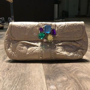 Nine West Gold Gemstone Clutch Purse